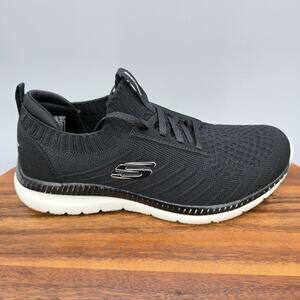 Skechers Shoes Women's 8 Black White Mesh Lace Up Low Athletic Walking Sneakers